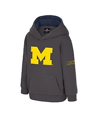 Colosseum Toddler Charcoal Michigan Wolverines Big Logo Volume Fleece Pullover Hoodie