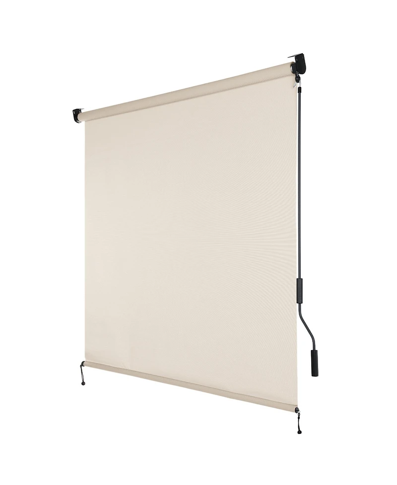 Aoodor 5% Openness Cordless Solar Fabric Roller Shade, Sun Shade for Outdoor Gazebo or Pergola, 95% Uv Protection Blinds Porch Backyard