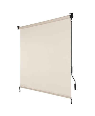 Aoodor 5% Openness Cordless Solar Fabric Roller Shade, Sun Shade for Outdoor Gazebo or Pergola, 95% Uv Protection Blinds Porch Backyard