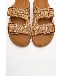 Forever & Always Shoes Milana Leather Double Strap Sandal (Women)