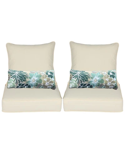 Aoodor 24.4" x 24.4"x5.1" Patio Furniture Outdoor Deep Seat Cushion(2 pieces