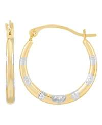 Macy's Polished Pattern Hoop Earrings in 14K Yellow Gold