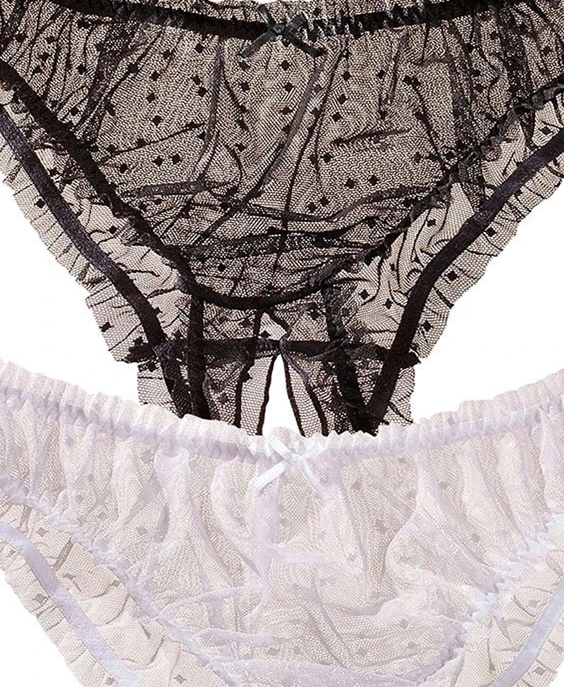 Lascana Women's 2 Pack Sheer Open Panties