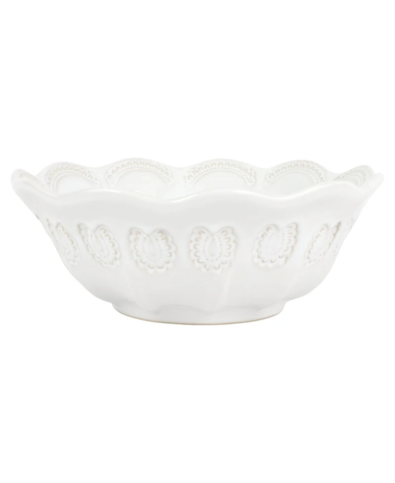 Vietri Incanto Stone White Lace Medium Round Bowl
