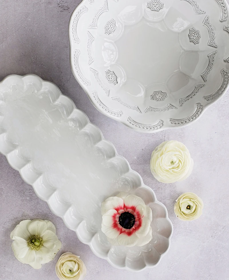 Vietri Incanto Ruffle Oval Tray