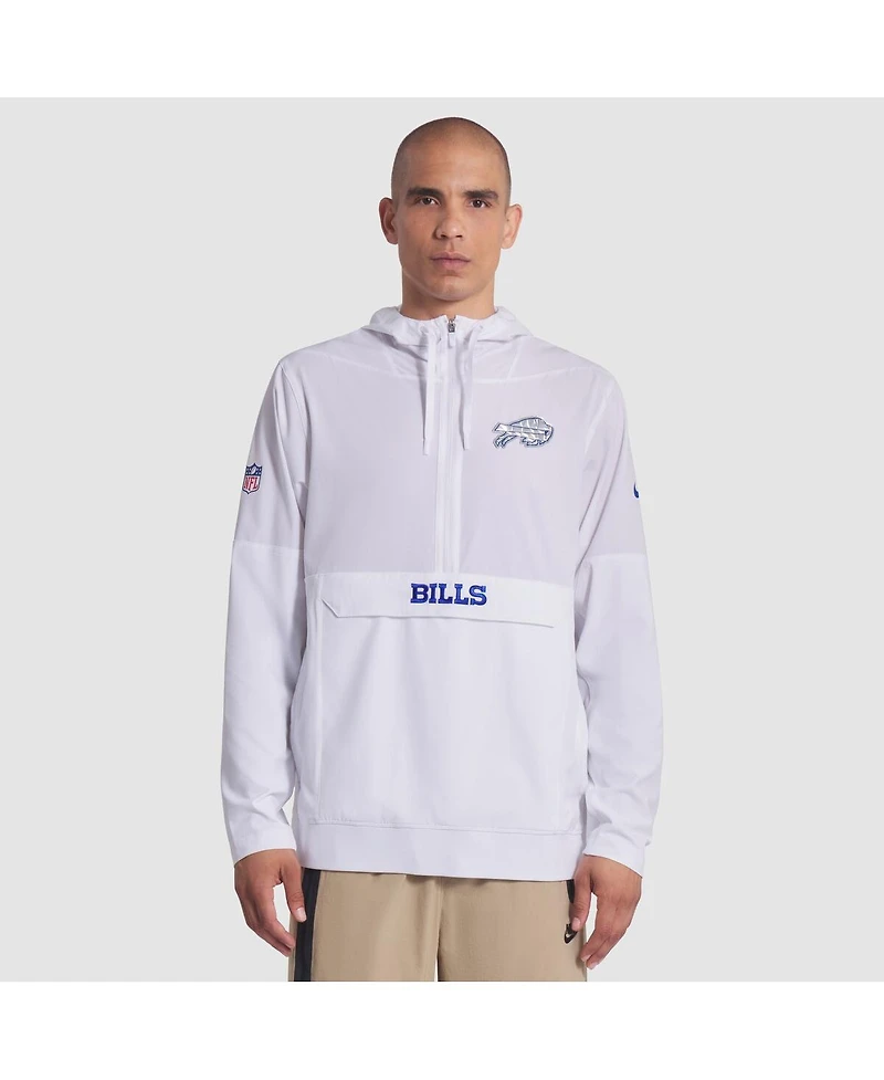 Nike Men's White Buffalo Bills 2025 Rivalries Collection Sideline Anorak Half-Zip Hoodie Jacket