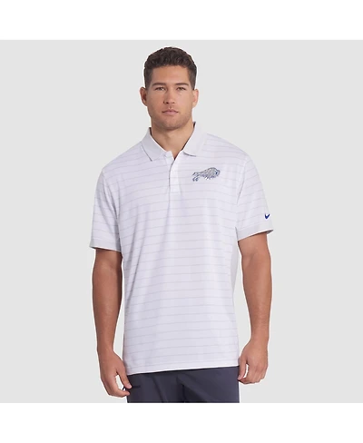 Nike Men's White Buffalo Bills 2025 Rivalries Collection Sideline Victory Striped Dri-fit Polo Shirt