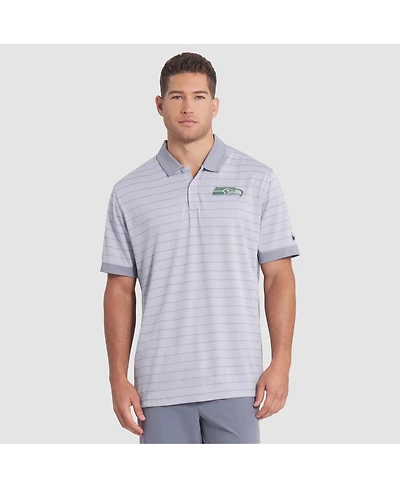 Nike Men's Wolf Gray Seattle Seahawks 2025 Rivalries Collection Sideline Victory Striped Dri-fit Polo Shirt