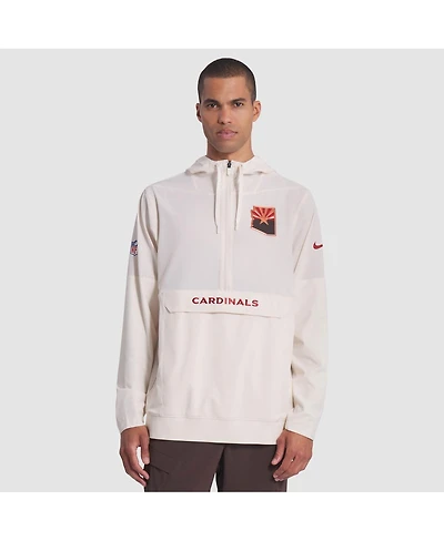 Nike Men's Natural Arizona Cardinals 2025 Rivalries Collection Sideline Anorak Half-Zip Hoodie Jacket