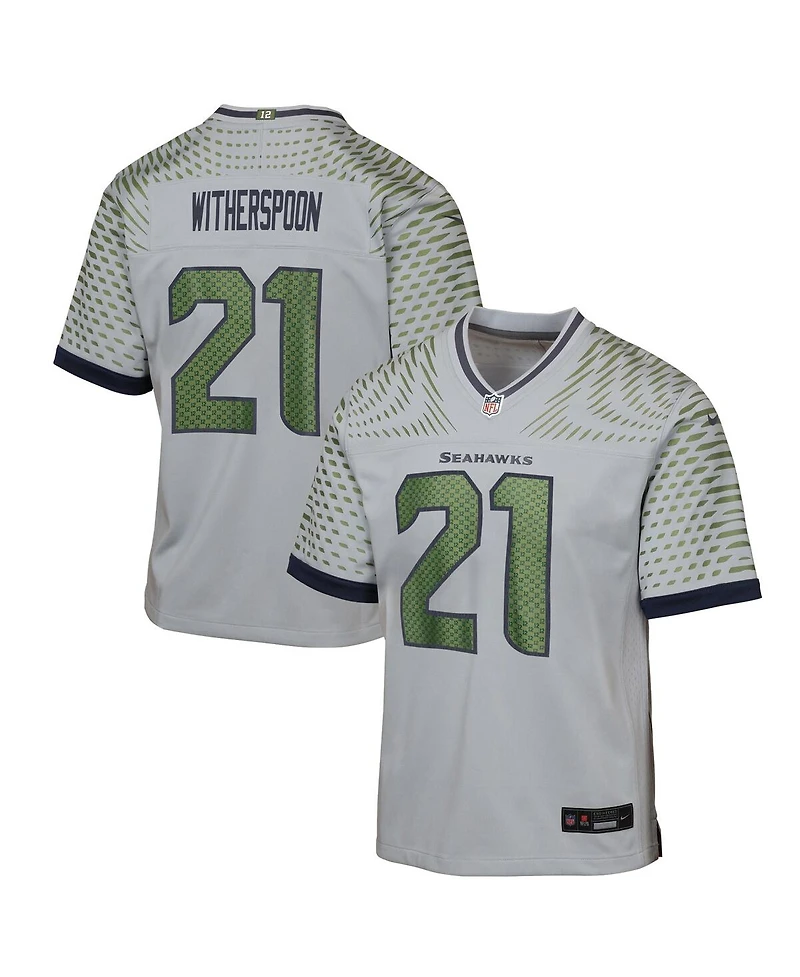 Nike Big Boys and Girls DeVon Witherspoon Wolf Gray Seattle Seahawks 2025 Rivalries Collection Game Jersey