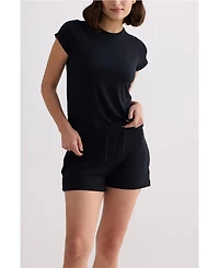 Reistor Women's Essential Short Sleeve Tee Set Black