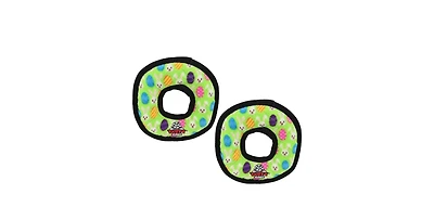 Tuffy Holiday Medium Ring Egg 2 Pack, Durable Plush Squeaky Dog Toy
