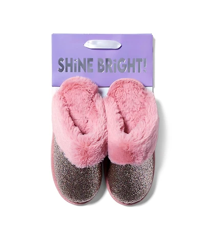 Dearfoams Cozyfoams Women's Glitter Scuff Slipper with Gift Bag