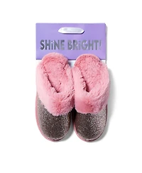 Dearfoams Cozyfoams Women's Glitter Scuff Slipper with Gift Bag