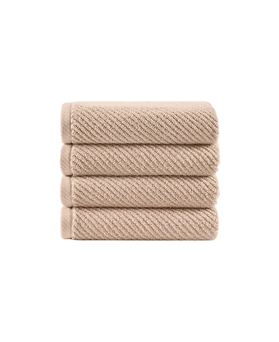 Madison Park Diagonal Ribbed Cotton 4-Pc. Hand Towel Set