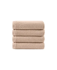 Madison Park Diagonal Ribbed Cotton 4-Pc. Hand Towel Set