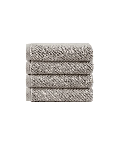 Madison Park Diagonal Ribbed Cotton 4-Pc. Hand Towel Set