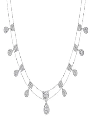 Macy's Round and Baguette Diamond Necklace (3.50 ct. t.w.) in 14K White Gold.