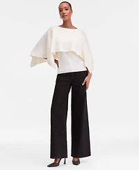 I.n.c. International Concepts Women's Asymmetrical Cape Overlay Sweater, Macy's Exclusive
