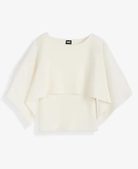 I.n.c. International Concepts Women's Asymmetrical Cape Overlay Sweater, Macy's Exclusive