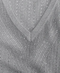 I.n.c. International Concepts Women's Metallic-Knit V-Neck Sweater, Macy's Exclusive