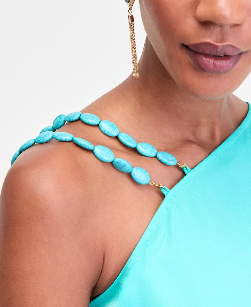 I.n.c. International Concepts Women's Asymmetric Beaded-Strap Top, Exclusively at Macy's