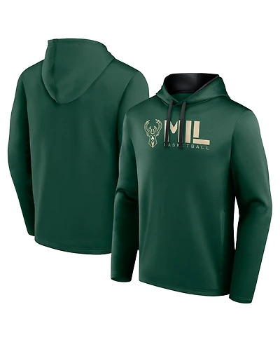 Logo Athletic Men's Hunter Green Milwaukee Bucks Head Start Pullover Hoodie