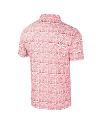 Colosseum Men's Red Wisconsin Badgers It's Time Allover Print Polo Shirt