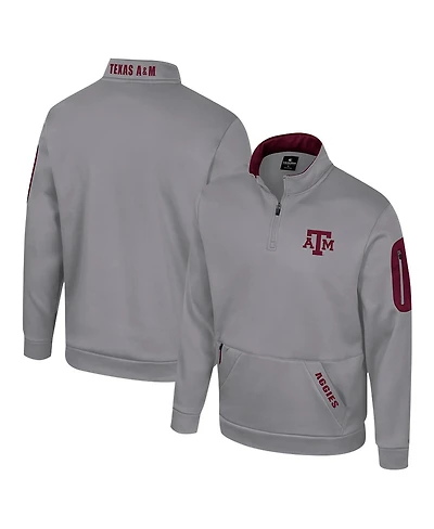 Colosseum Men's Gray Texas A&M Aggies Mainframe Quarter-Zip Fleece Jacket