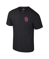 Colosseum Men's Black Oklahoma Sooners Logo Lockup 2-Hit Active Blend T-Shirt