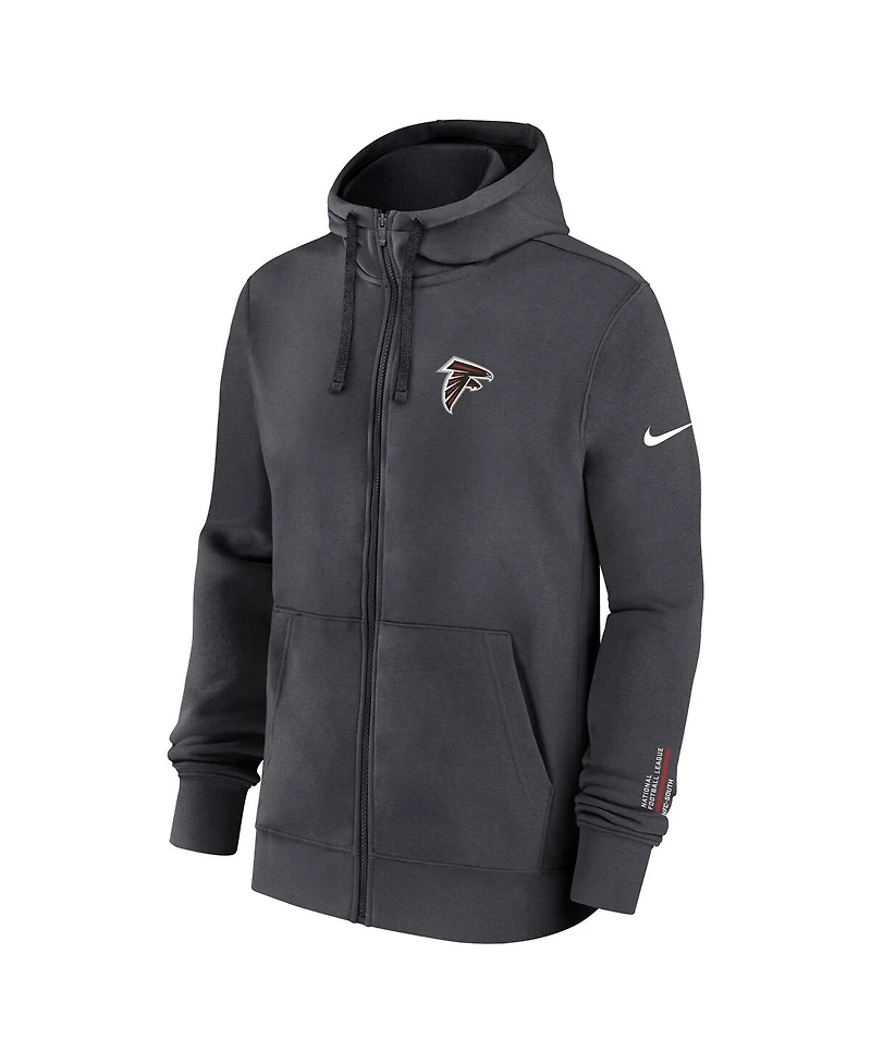 Nike Men's Anthracite Atlanta Falcons Primetime Club Full-Zip Hoodie