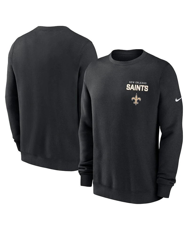 Nike Men's Black New Orleans Saints Primetime Club Fleece Pullover Sweatshirt