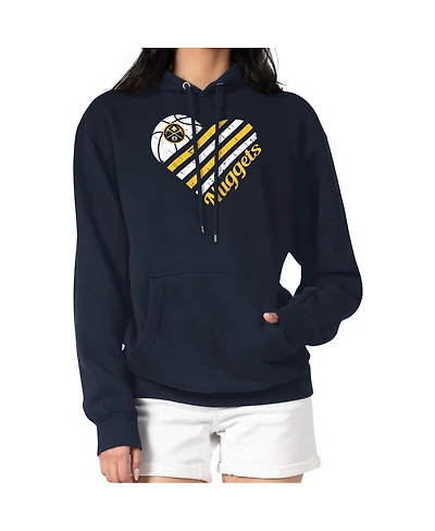 G-iii 4Her by Carl Banks Women's Navy Denver Nuggets Team Heart Tri-Blend Pullover Hoodie