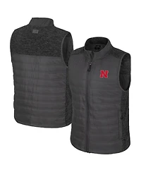 Colosseum Men's Charcoal Nebraska Huskers Nightman Full-Zip Puffer Vest