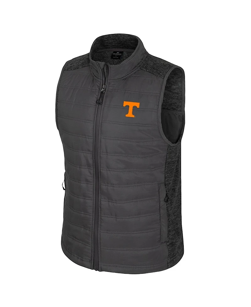 Colosseum Men's Charcoal Tennessee Volunteers Nightman Full-Zip Puffer Vest