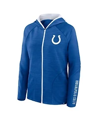 Fanatics Women's Royal Indianapolis Colts Redzone End Around Pass Raglan Full-Zip Hoodie