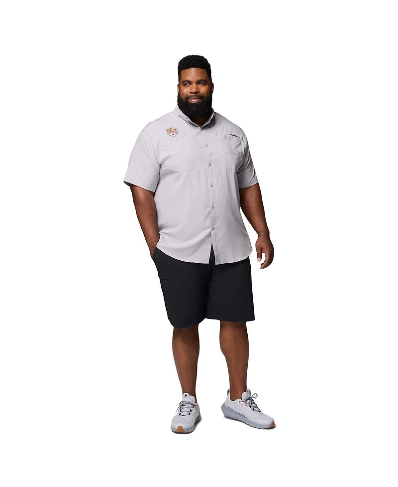 Columbia Men's Gray Lsu Tigers Big Tall Tamiami Omni-Shade Button-Down Shirt