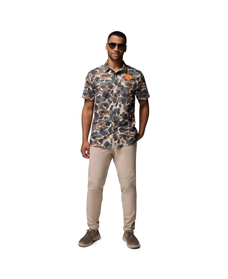 Columbia Men's Camo Clemson Tigers Super Slack Tide Omni-Wick Button-Up Shirt