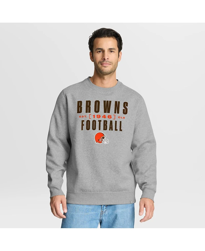 Fanatics Men's Heather Gray Cleveland Browns Powerful Throw Legacy Pullover Sweatshirt