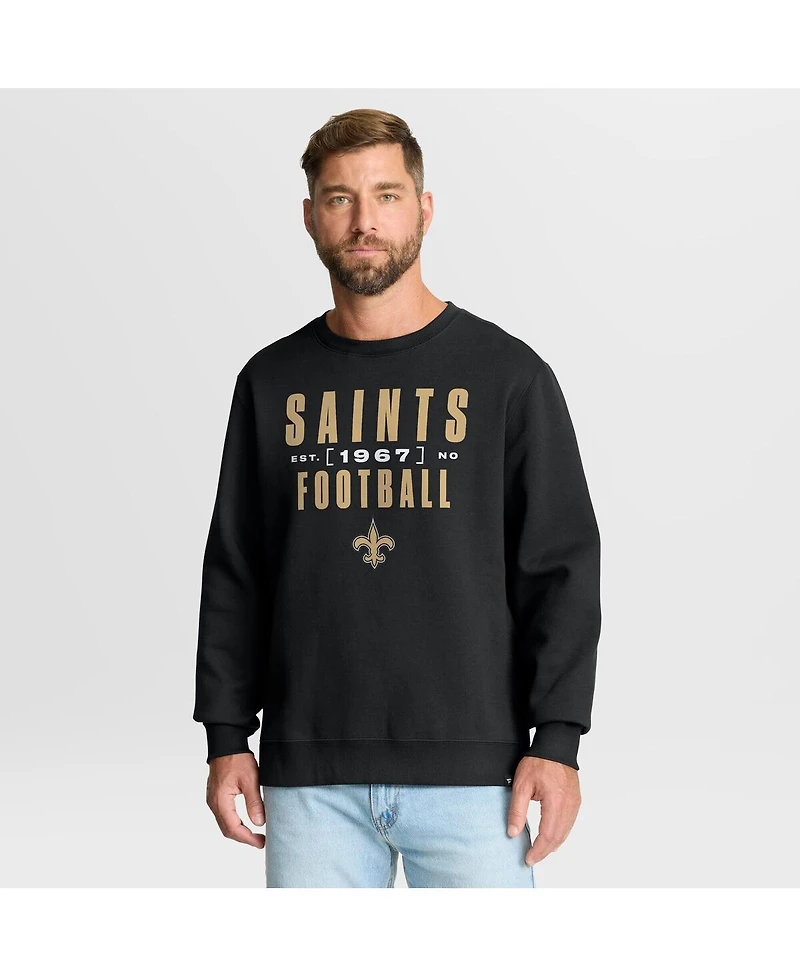 Fanatics Men's Black New Orleans Saints Powerful Throw Legacy Pullover Sweatshirt