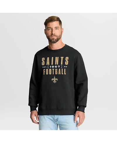Fanatics Men's Black New Orleans Saints Powerful Throw Legacy Pullover Sweatshirt