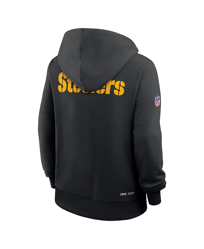 Nike Women's Black Pittsburgh Steelers Sideline Standard Issue Initial Home Dri-fit Hoodie