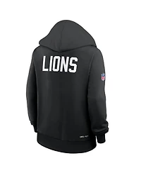 Nike Women's Black Detroit Lions Throwback Sideline Standard Issue Dri-fit Hoodie