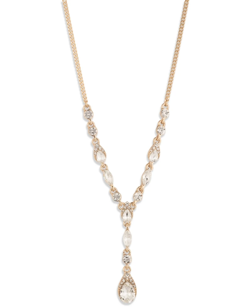 Givenchy Crystal Pear Stone Gold-Tone Y Necklace