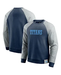 Darius Rucker Collection by Fanatics Men's Navy/Heather Gray Tennessee Titans Colorblock Pullover Sweatshirt