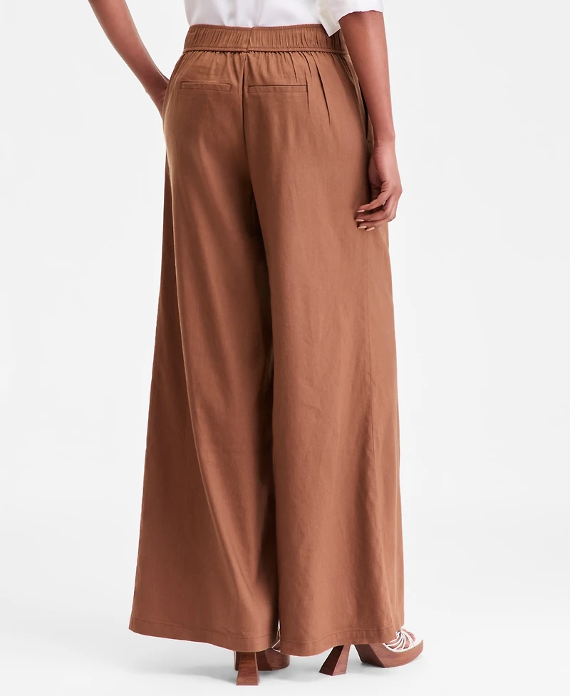 I.n.c. International Concepts Women's High-Rise Pleated Pull-On Wide-Leg Pants, Macy's Exclusive