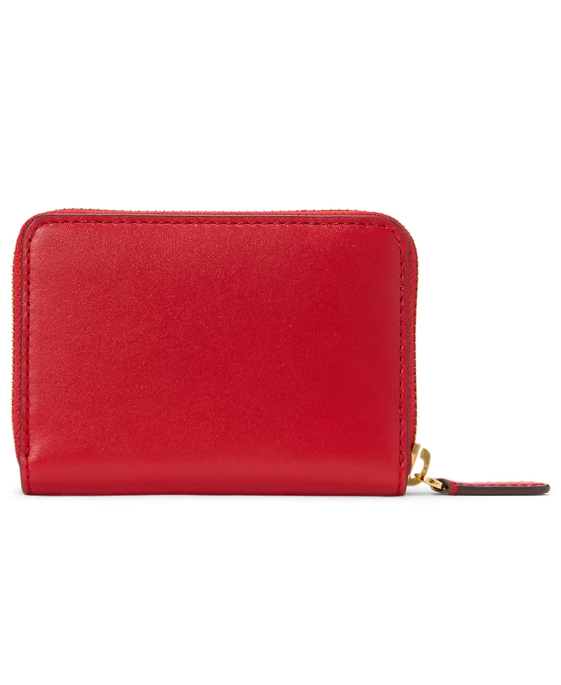 Women's Full-Grain Leather Small Zip Continental Wallet