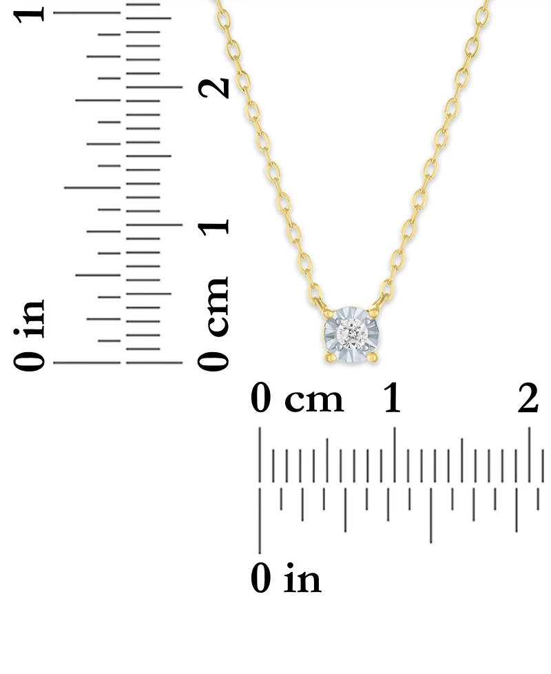 Macy's 2-Pc. Diamond Necklace Set (1/20 ct. t.w.) in 14K Yellow Gold Over Sterling Silver