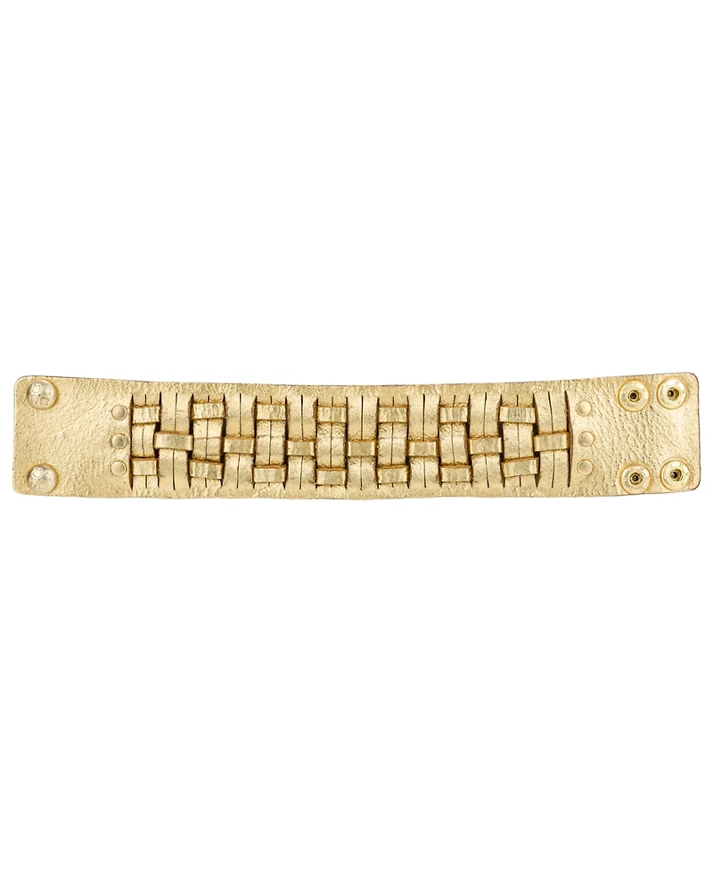 Patricia Nash Antique-Like Gold-Tone Woven Snap Cuff Bracelet