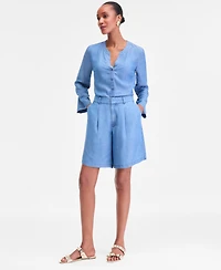 I.n.c. International Concepts Women's Linen-Blend Bermuda Shorts, Macy's Exclusive
